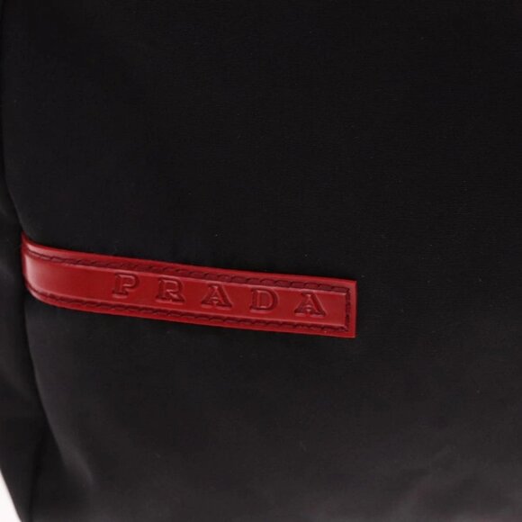 PRADA Boston Bag Nylon Black Gray Auth 76178 - Picture 12 of 16